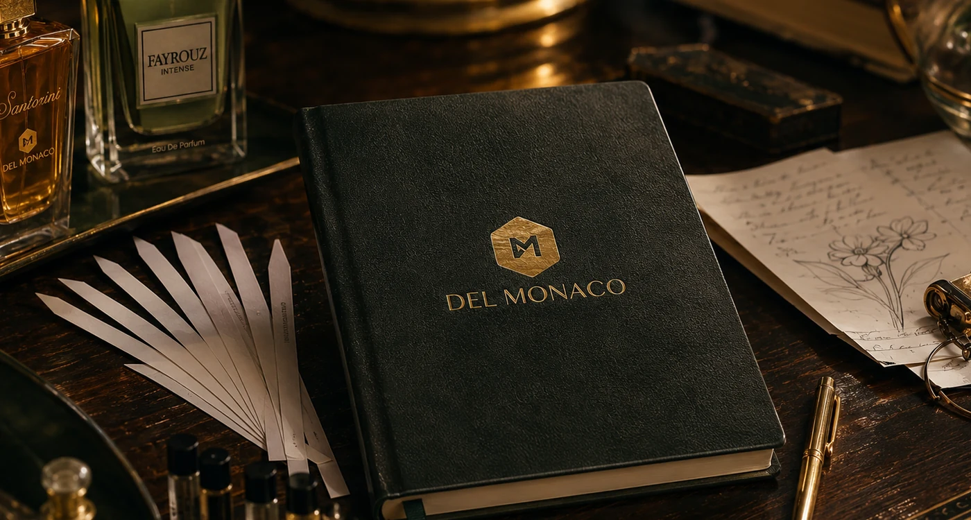 Del Monaco fragrance development and production table