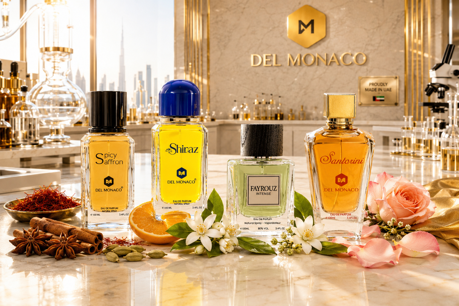 Fragrance manufacturing line with bottles